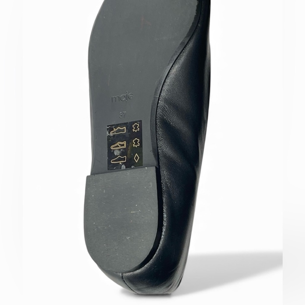 Maje Black Leather Flats - Picture 6 of 6